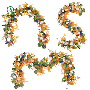 <span class=keywords><strong>Fiore</strong></span> di rosa <span class=keywords><strong>zucca</strong></span> artificiale autunno foglie d'acero ghirlanda autunno appesa vite per il ringraziamento a casa festa di nozze decorazioni per le vacanze - Product Image 3