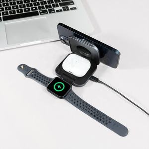 WOWCASE nuevo cargador rápido de 15W magnético plegable 3 en 1 cargador inalámbrico para iPhone 15 /IWatch / <span class=keywords><strong>AirPods</strong></span> / Samsung <span class=keywords><strong>Galaxy</strong></span> - Product Image 5