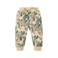 Ensemble sweat-shirt et pantalon imprimé feuilles pour bébé garçon, col rond botanique, survêtement décontracté deux pièces, style bohème pour tout-petit, vêtements pour garçons OEM