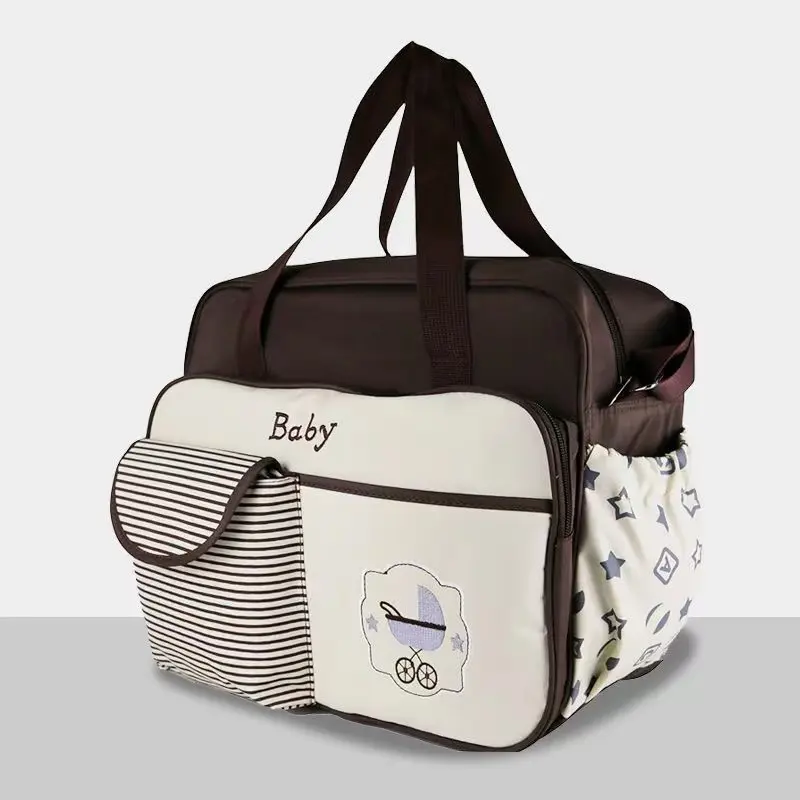 Customs baby diaper caddy organizer mommy nappy bag fabric diaper bag with large capacity for mommy