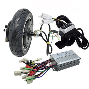 Kit <span class=keywords><strong>Moteur</strong></span> de <span class=keywords><strong>Roue</strong></span> <span class=keywords><strong>Brushless</strong></span> 8 Pouces 350W + Contrôleur + Accélérateur avec Batterie Lithium 24V 36V 48V et Écran LED pour Trottinette et Chariot à Main - Product Image 3