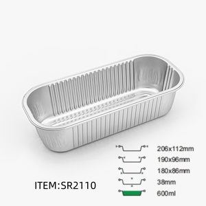 Assadeira Descartável de Alumínio 8x4 Polegadas, Recipiente Retangular de 20 oz para Serviço de Preparação de Refeições no Canadá, Preparação de Almoço para Escritório, Caixa de Alimentos Prateada - Product Image 4