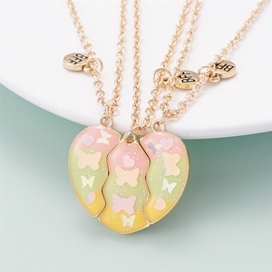 Collar de atracción magnética para buenos amigos, <span class=keywords><strong>amor</strong></span> infantil para tres personas, el mejor para estudiantes, unicornio, joyería de aleación con lentejuelas de estrella - Product Image 3