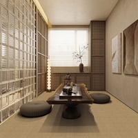 Tapis en sisal naturel beige pleine surface pour la décoration des sols de salles de thé de style chinois moderne, salles d'étude zen, clubs et salles de réception