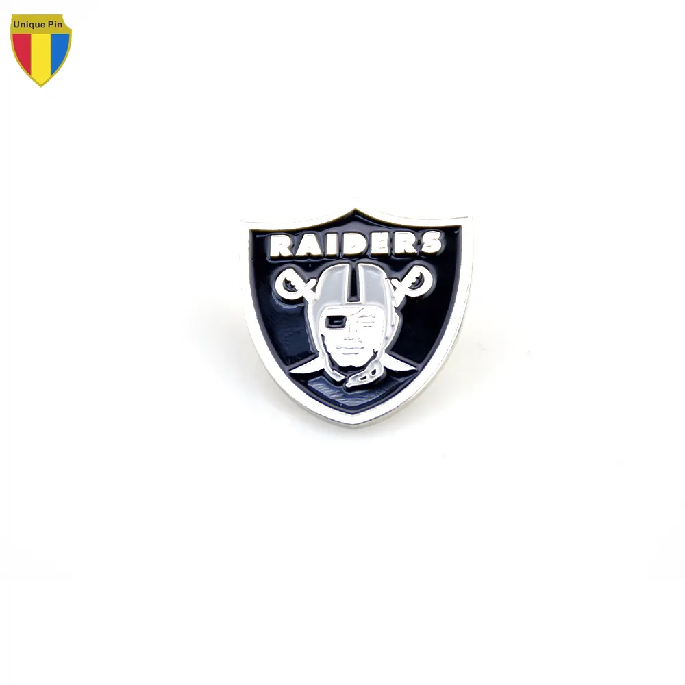 Design popular raiders custom logo soft enamel lapel pin