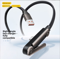 Kabel Pengisian Daya Super Cepat 240W Dual Type-C 90 °   Penyangga Ponsel Lipat dengan Dudukan Pengisi Daya Berbahan Nilon Kepang
