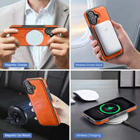 Étui portefeuille détachable pour iPhone 16/16 Pro/16 Pro Max/16E/17/17 Pro/17 Air/17E avec support anneau et porte-cartes