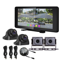 Monitor Headrest Layar Sentuh CHUNQIONG 10.36 inci IPS Portabel 4ch Dashcam Truk dengan Kamera DVR Truk Dual Lensa