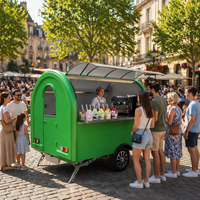 Remorque alimentaire avec cuisine complète, petite, légère et pratique, personnalisable, structure en acier inoxydable avec fenêtre de vente et équipement
