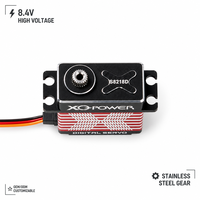 XQ-POWER XQ-S8218D Servo numérique sans noyau 15 kg, étanche, engrenage en acier inoxydable, boîtier en aluminium, SCX24 1/24 RC Car 8.4V
