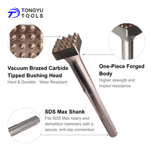 Sds Max ỐNg Lót công cụ <span class=keywords><strong>bit</strong></span> 1-1/4 "x 8-3/4" , 16 răng <span class=keywords><strong>Carbide</strong></span> đầu ống lót đục cho bề mặt bê tông roughening lớp phủ loại bỏ - Product Image 4