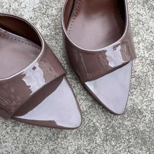 All'ingrosso donna moda estiva <span class=keywords><strong>sandali</strong></span> tacchi alti nuovi <span class=keywords><strong>a</strong></span> punta Stiletto nero pantofole in pelle verniciata - Product Image 6