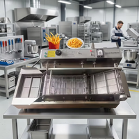 Commerciële automatische friteuse voor frieten en donuts, industriële roestvrijstalen friteuse met transportband