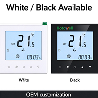Thermostat de ventilo-convecteur à 2 tuyaux Hotowell HTW-WF11-FC-2KN avec carte-clé et Modbus pour la climatisation des hôtels