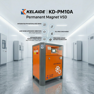Compresseur d'air à vis à aimant permanent VSD KELAIDE KD-PM10A, lubrifié, 380V, industriel, refroidi, 11-37KW, garantie 5 ans - Product Image 1