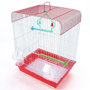 Productos para mascotas en stock, jaula para pájaros con parte superior plana, jaula para pájaros de alambre, casa colgante con alimentador exterior, <span class=keywords><strong>bebedero</strong></span> y bandeja extraíble, 12 piezas - Product Image 3