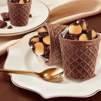 Choco Cup : Mini-cornets de gaufrettes fourrés au chocolat, croustillants, en forme de haricots, en boîte, pour enfants, collation de loisirs