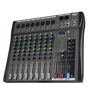 Meilleure vente console de mixage audio USB 8 canaux audio musique son dj mélangeur