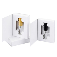 Flacon de parfum vide en verre transparent rechargeable personnalisé avec étiquette privée, mini 5 ml 10 ml, cylindrique, avec boîte