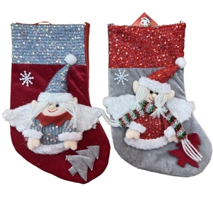 Chaussettes <span class=keywords><strong>de</strong></span> Noël du Nouvel An avec bonhomme <span class=keywords><strong>de</strong></span> neige, Père Noël, renne, ours, décorations pour arbre <span class=keywords><strong>de</strong></span> Noël - Product Image 2