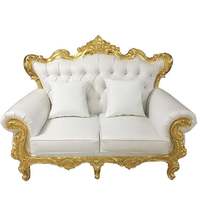 Chaises de trône dorées à dossier haut pour roi et reine, chaises de mariage royales de luxe moins chères pour le marié et la mariée