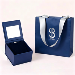 Custom Logo <b>Square</b> Magnetic Mirror Jewellery Boxes Wholesale With Complete Packaging <b>Set</b> Premium Jewelry Packaging - Product Image 1