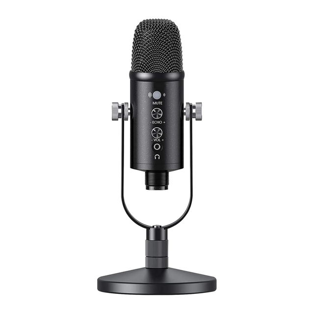 USB Microphone Metal Condenser Mic Plug-and-Play Recording & Gaming on PC Mac Twitch YouTube for Teaching & Computer Use