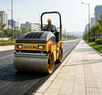Rouleau compresseur vibrant à double tambour CNCMC haute efficacité TRDH03, capacité de montée de 30 %, vitesse de déplacement de 0 à 12 km/h, capacité de 3 tonnes, pour l'entretien routier