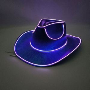 Sombrero de Vaquero Estilo Occidental con Luces LED, Sombreros de Vaquera Coloridos al por Mayor, Sombrero de Vaquero Luminoso - Product Image 3