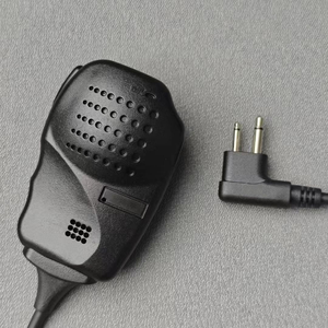 Micrófono de hombro remoto de 2 pines, micrófono de mano PTT con <span class=keywords><strong>cable</strong></span> en espiral, para radios walkie-talkie universales de dos vías - Product Image 3