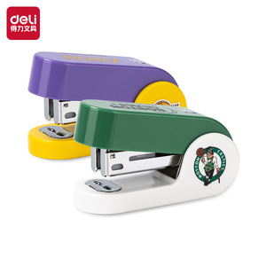 Deli Mini Stapler Set 12 Sheets Plastic Student Office Use NBA Edition - Product Image 1