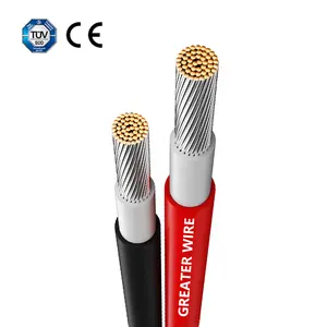 Kabel PV surya elektrik dua inti tunggal tembaga jalinan UL 4mm 6mm 10mm 25mm