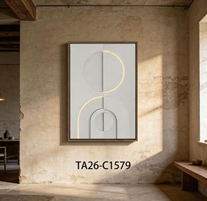 Quadro su Tela Minimalista Geometrico con LED, Arte Moderna per Soggiorno, Grande Dipinto da Appendere - Product Image 2