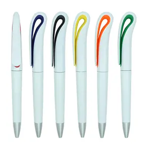 流行独特天鹅扭塑料广告圆珠笔弧形夹ABS圆珠笔