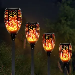 축제 분위기 할로윈 캠핑 슈퍼 밝은 태양 야외 방수 Led 불꽃 정원 램프 깜박임 불꽃 정원 조명