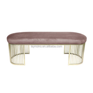 Laynsino, el más nuevo diseño, muebles de oficina para el hogar, dormitorio moderno, Banco otomano de terciopelo, Banco de cama con marco de <span class=keywords><strong>Metal</strong></span> para sala de estar - Product Image 1
