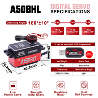 AGFRC A50BHL 19KG alto Torque 8,4 V HV Metal Gear sin escobillas Digital bajo perfil programable RC coche Robot barco avión Servo