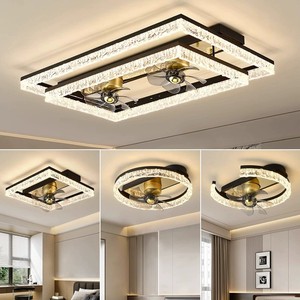 Ventilateur de Plafond Intelligent Moderne à Montage en Surface, Éclairage de Salon avec Télécommande Intelligente - Product Image 2