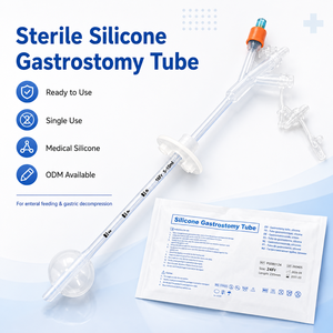 Tube de gastrostomie jetable en silicone le plus vendu avec pince <span class=keywords><strong>Robert</strong></span> et ballonnet, dispositif médical de classe <span class=keywords><strong>II</strong></span> 12-32Fr, marque CF - Product Image 2