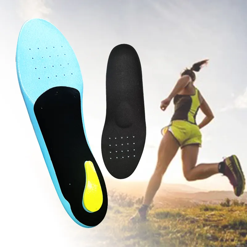 De Nieuwe Mode Comfort Sport Inlegzolen Platte Voet Boog Ondersteuning Poron Pu Schoen Inzetstukken Plantaire Fasciitis Inlegzolen