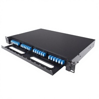 Panel Patch Fiber LC 96 Port Penuh Populasi, Single Mode Multimode, 1U 19 Inch Rack Mount, Solusi FTTX dari Pabrik OEM