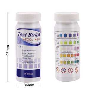Bandelettes de test d'<span class=keywords><strong>eau</strong></span> multifonctions 5 en 1 pour piscine, <span class=keywords><strong>spa</strong></span> et aquarium : chlore, pH, alcalinité, dureté et plus encore - Product Image 2