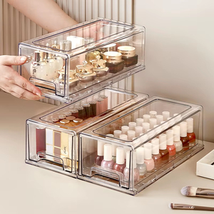 Bán Buôn Rõ Ràng Nhựa Ngăn Kéo Tổ Chức Thiết Lập Stackable Chống Bụi Máy Tính Để Bàn Son Môi Nước Hoa Tổ Chức Mỹ Phẩm Ngăn Kéo Lưu Trữ Hộp - Product Image 5