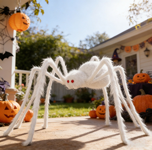 Recuerdos de Fiesta De Long, Araña Grande Realista de Peluche Blanco para <span class=keywords><strong>Halloween</strong></span>, Decoración Interior/Exterior para Casa Embrujada o Escape Room, para Adolescentes - Product Image 1