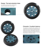 Support de planche à poncer de rechange EVERTOOL 5 pouces 9 trous 3 boulons auto-agrippant pour polissage abrasif