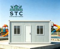 Maison conteneur en acier détachable de 20 pieds, bureau à domicile, bureau, ou unité d'habitation complémentaire préfabriquée