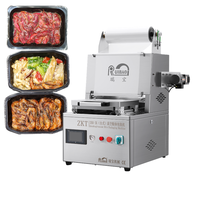 Machine de mise sous vide de plateaux pour aliments surgelés de table, machine d'emballage sous vide pour repas prêts à consommer et aliments cuits, avec fonction de découpe