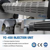 Machines de moulage par injection horizontales électriques en plastique Yangxin, petites, 450 tonnes, servo-hydrauliques, haute vitesse, à économie d'énergie