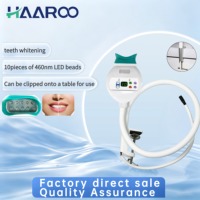 HAAROO MBY-13 Lampe de Beauté Orale à Col de Cygne de 98 cm à Fixation par Pince, 10 Perles de Lumière Froide Bleue 460nm, pour Usage Domestique et Professionnel
