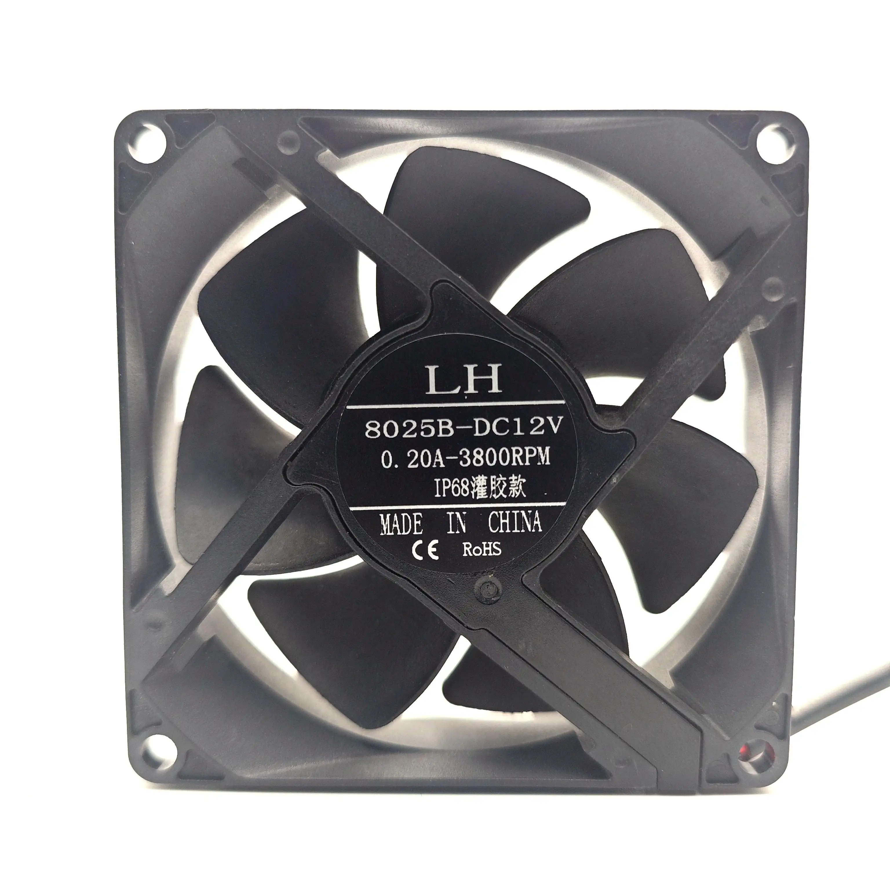 DC 12V 0.2A 3800RPM 8025 80*80*25mm IP68 브러시리스 냉각 팬 볼 베어링 축 방향 흐름 팬 PC 용 컴퓨터 케이스 CPU 쿨러